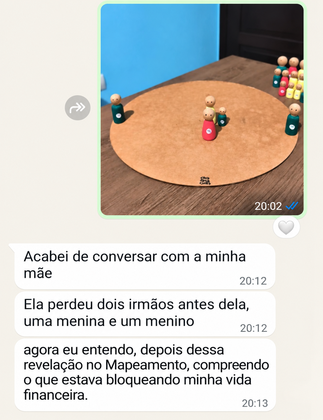 Print de depoimento real enviado por WhatsApp